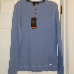 HUGO BOSS KNITTED MEN'S SHIRT SIZE M SLIM FIT